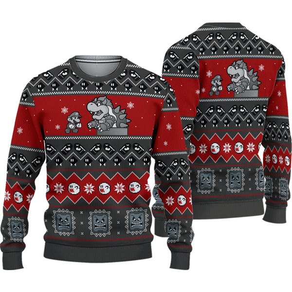 Funny Characters 3D All Over Printed T-Shirt, Video Games Ugly Christmas Sweater-image
