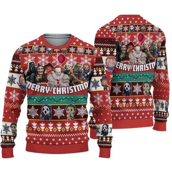 Merry Christmas Nightmares Ugly Halloween Sweater-image