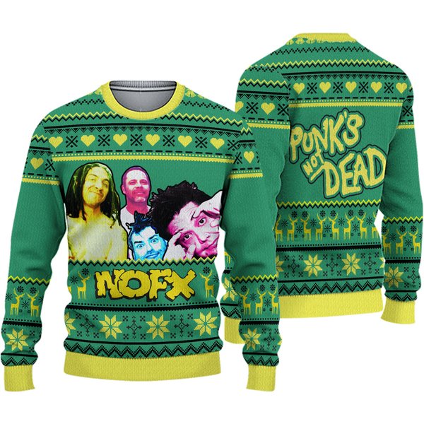 Nofx Punks Is Not Dead Holiday 2024 Ugly Christmas Sweater