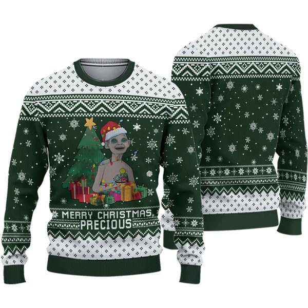 My Precious Lotr Ugly Sweater, My Precious Meme Xmas Ugly Sweater-image