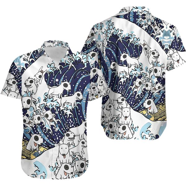 Funny Bull Terrier Hawaiian Shirt - Unique Bull Terrier Design-image