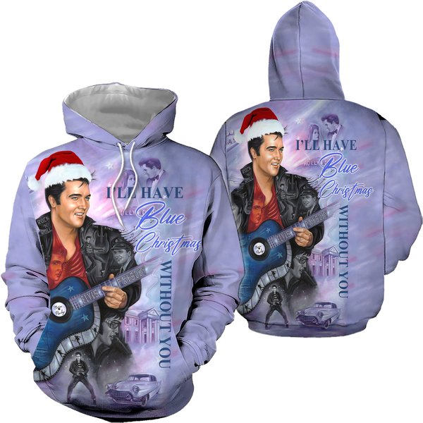 Christmas Elvis Presley I’Ll Have Blue Christmas Without You Hoodie Legging Sets-image
