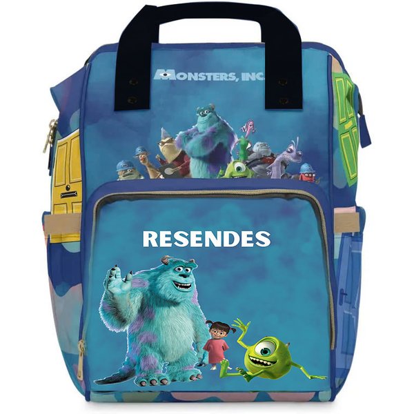 Monster's Inc Diaper Backpack- Boy's Diaper Backpack- Boo- Mike-sulley