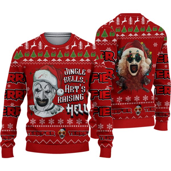 Ice Nine X Terrifier 3 Horrorday Classic White Christmas Ugly Sweater