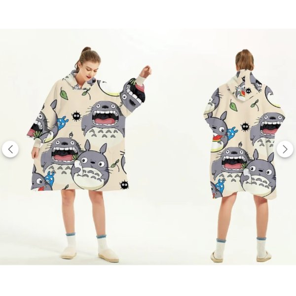 Cute Totoro Oversized Blanket Hoodie, Gifts For Friends, Xmas Gifts-image