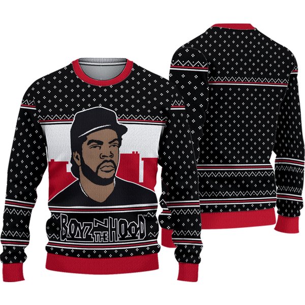 Unisex Adult Boyz N The Hood Doughboy Gangster Ugly Christmas Halloween Sweater-image
