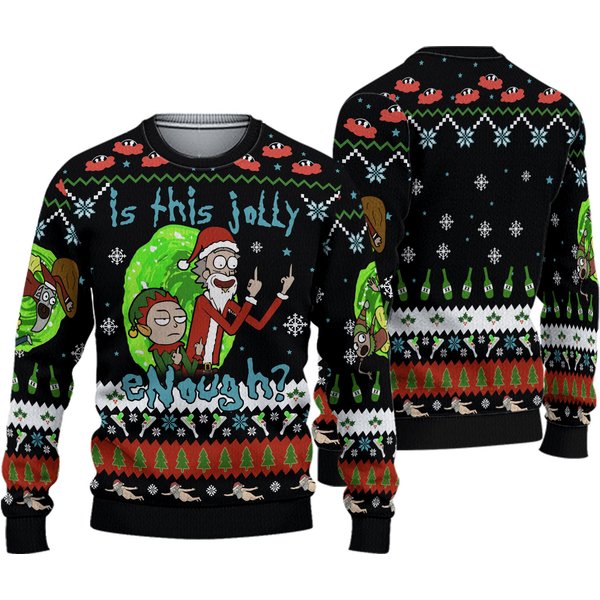 Rick And Rickandmorty Ugly Christmas Sweater,Merry Christmas Ugly Sweater-image