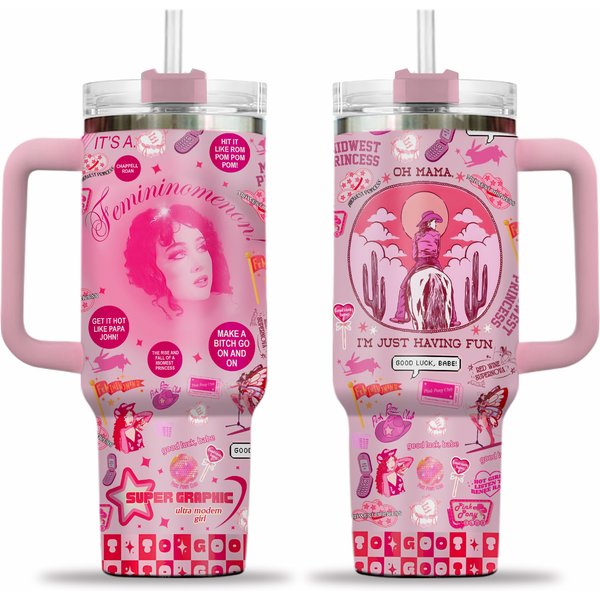 Chappell Roan 40Oz Pink Pony Club Tumbler-image