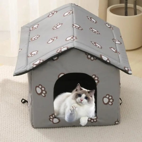 Outdoor Insulated Cat House For Winter Shelter-image
