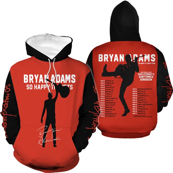 Bryan Adams So Happy It Hurts Tour 2024 Tour 3d Hoodie