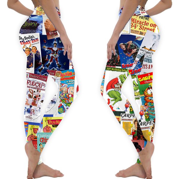 Christmas Movie Collage Leggings-image