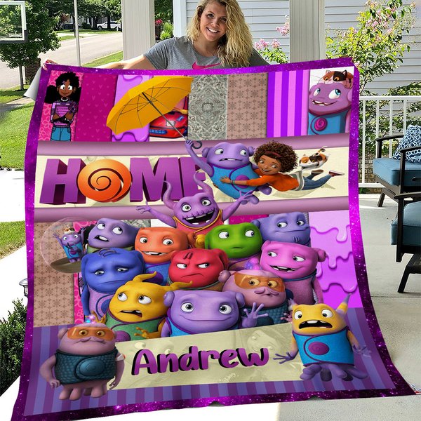 Custom Boov Oh Family Birthday Blanket For Movie Lovers-image