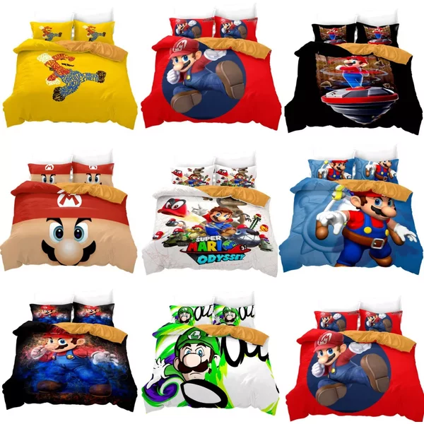Super Mario Bedding Set – Single/double/queen/king Size Duvet Cover & Pillowcase