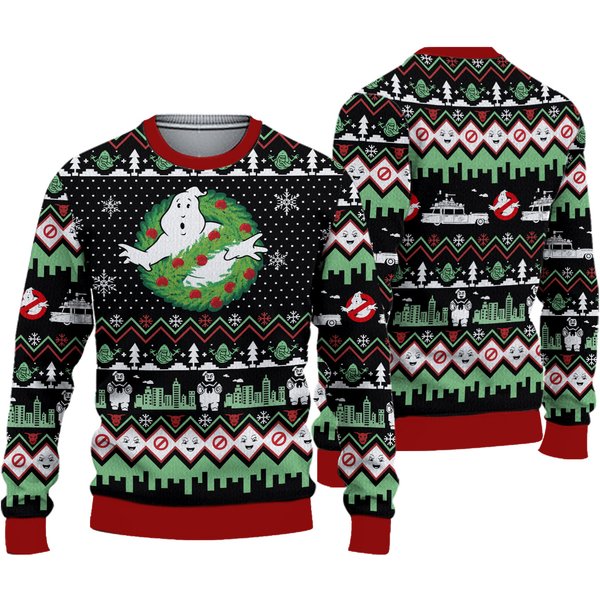 Ghostbusters Ugly Christmas Sweater, Stay Puft Marshmallow Man Ugly Sweater-image