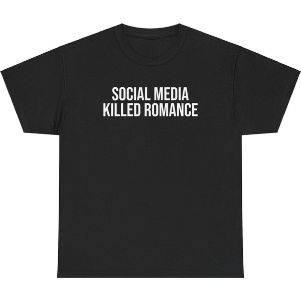 Social Media Killed Romance Unisex Heavy Cotton Tee-image