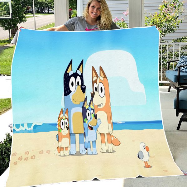 Blueydad Blnket 50 * 40in - Cozy Kids Flannel Blanket With Cartoon Design - Ultra Soft Warm And Durable
