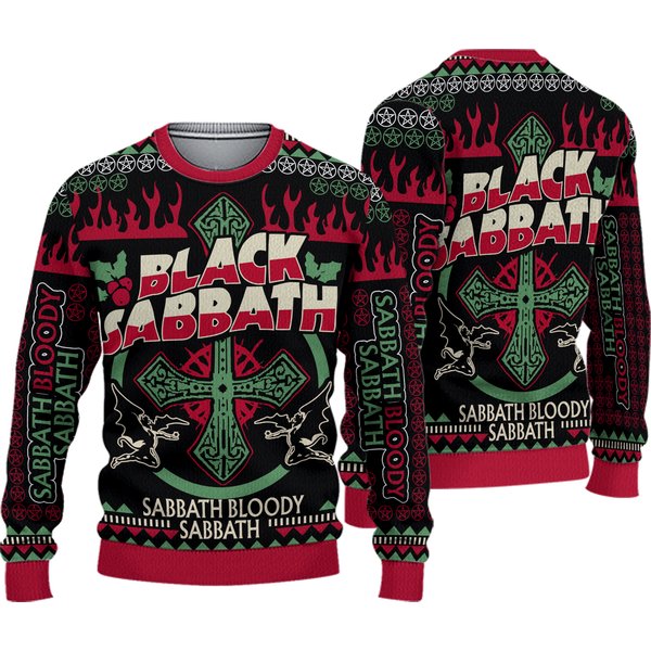 Black Sabbath Bloody Sabbath Heavy Metal Band Ugly Christmas Sweater