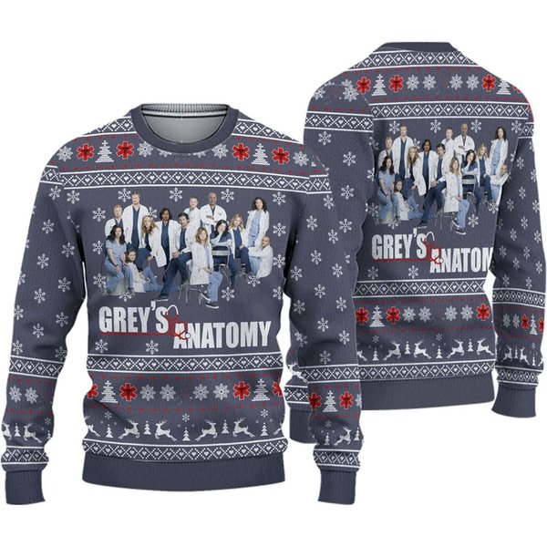 Grey's Anatomy Characters Ugly Sweater Over Print-image