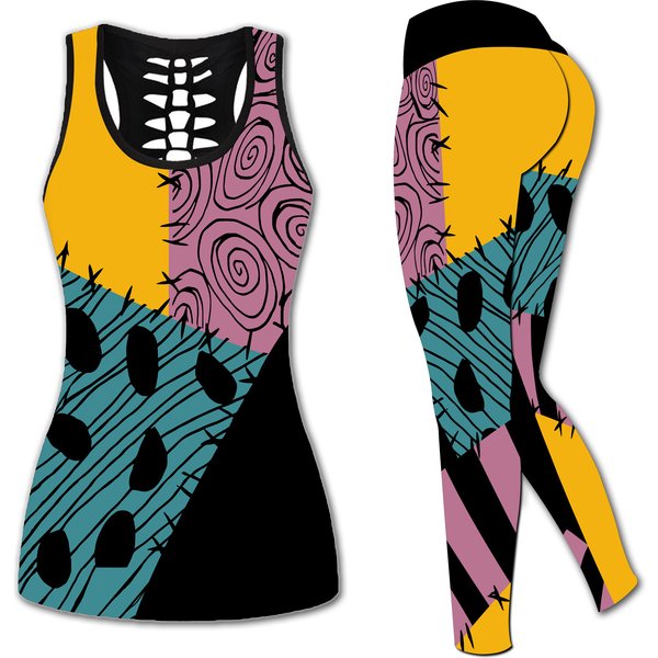 Sally Skellington Tank Top, Nightmare Before Christmas Leggings-image