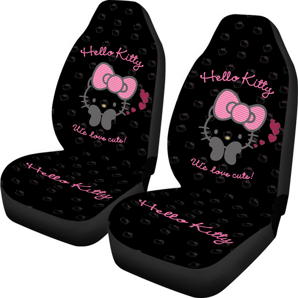 Kitty Cat Seat Covers For Car, 2Pcs Cute Car Seat Cover Kawaii Car-image