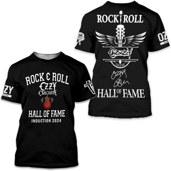 Ozzy Osbourne Hall Of Fame Rock And Roll Introduction 2024 3D T-Shirt-image