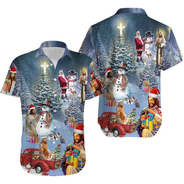 All I Want For Christmas Is Jesus Unisex Hawaiian Shirt-image