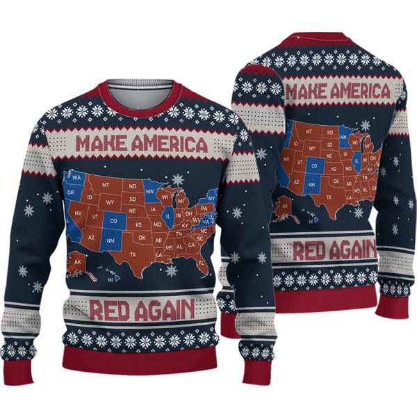 President Trump 45 47 Ugly Sweater, More Coverage Than Verizon Christmas