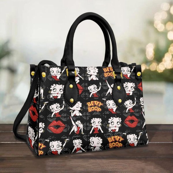 Lady Betty Leather Handbag, Betty Boop Women Bag-image