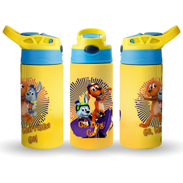 Go Dog Kids Bottle For Girls And Boys 12Oz Birthday Gift With Name Personalized-image