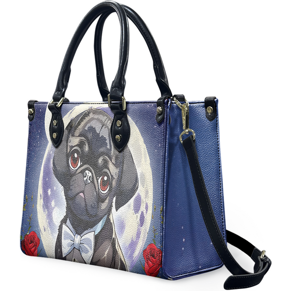 Pug Leather Bag, Animal Lover Handbag-image