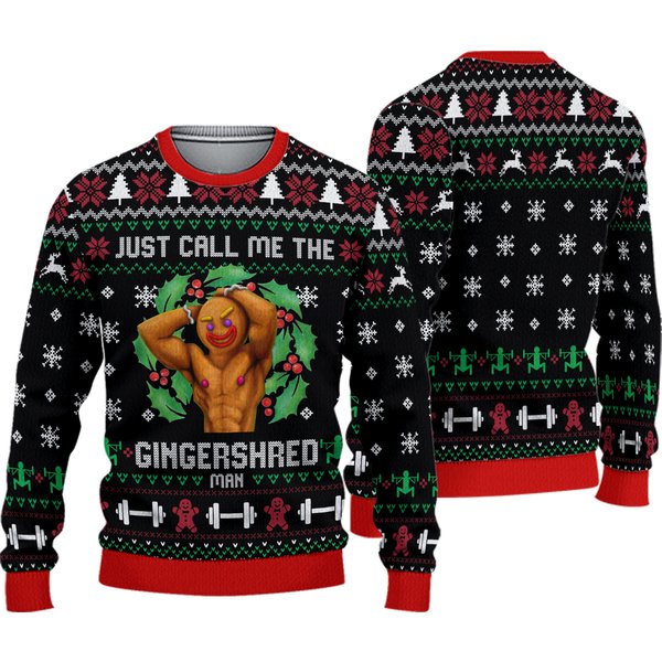 Funny Ugly Christmas Sweatshirt, Gingershred Xmas