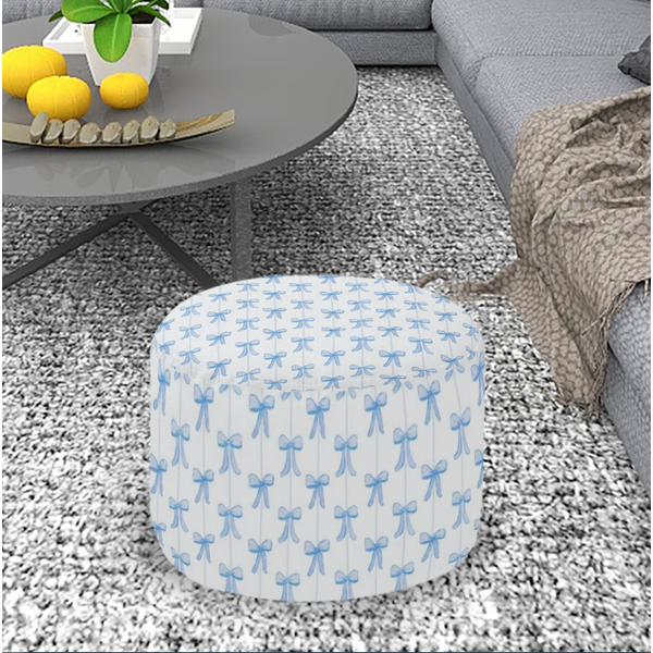 Grandmillennial Bows Decorative Round Pouf-image
