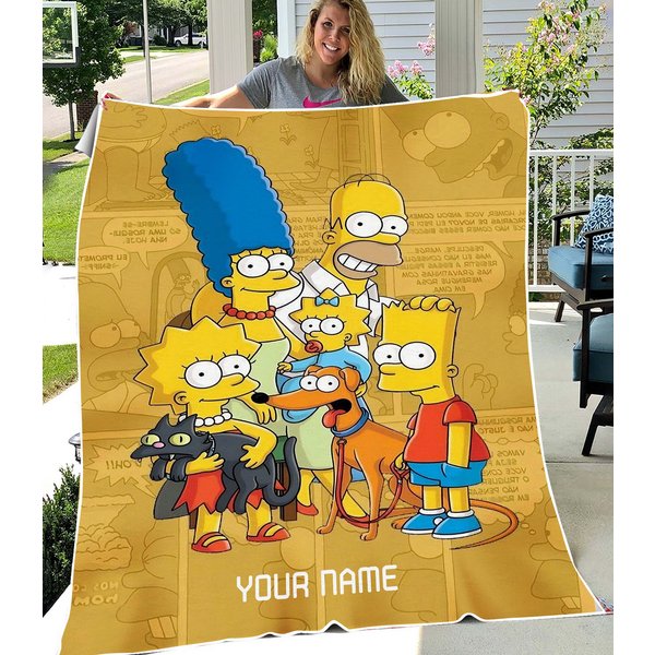 Personalized Customized Blankets From The Simpsons Family-image