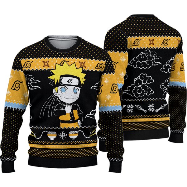 Narutoo Ship Chibi Christmas Sweater Ugly, Narutoo Ugly Sweatshirt-image