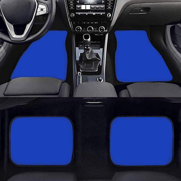 Plain Blue Car Floor Mats, Minimalistic Stylish Funny Car Accessories