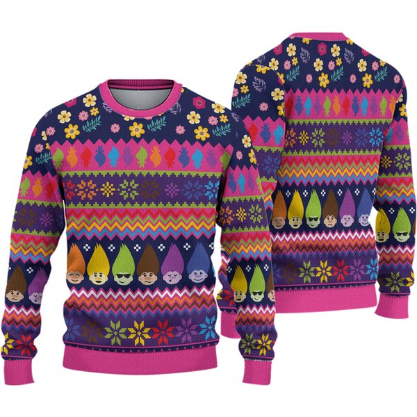 Trolls Bands Together Christmas Ugly Sweater, Trolls Poppy Sweater, Trolls Movie Christmas Shirt, Xmas Holiday Gift, Birthday Gift