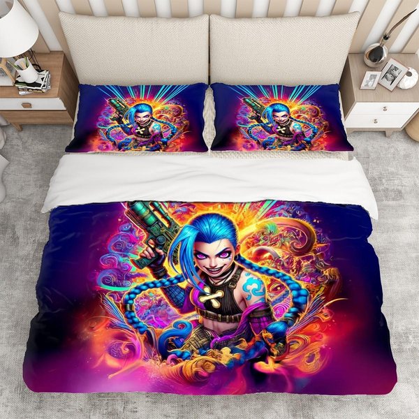 Jinx Bedding Set, Arcane Inspired Bedroom Decor-image