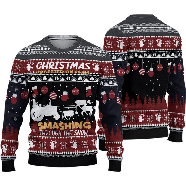 Christmas Is Better On Farm Ugly Christmas Sweater, Farmlife-image
