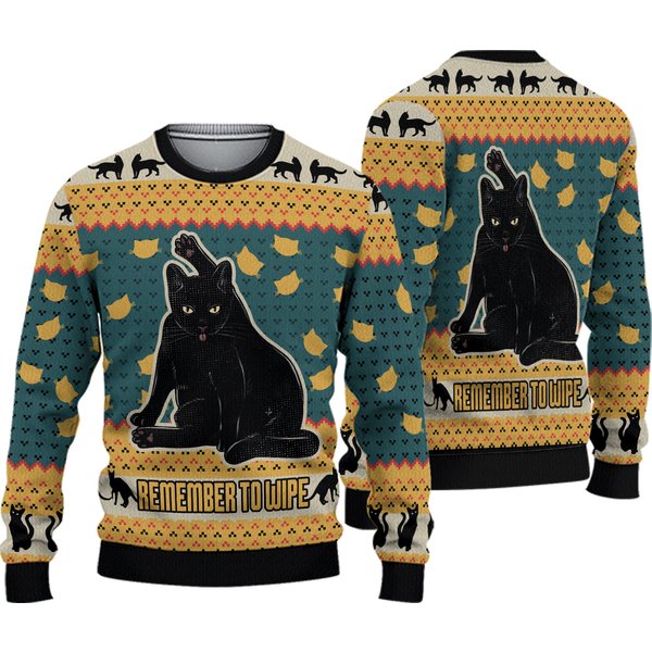Funny What Black Cat Ugly Christmas Sweater Christmas Gift 2024-image
