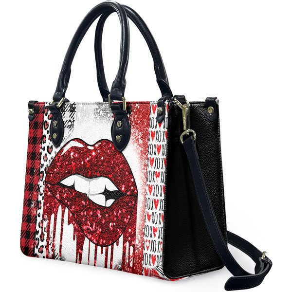 Red Lips Leather Bags, Gift For Her, Gift For Friend-image