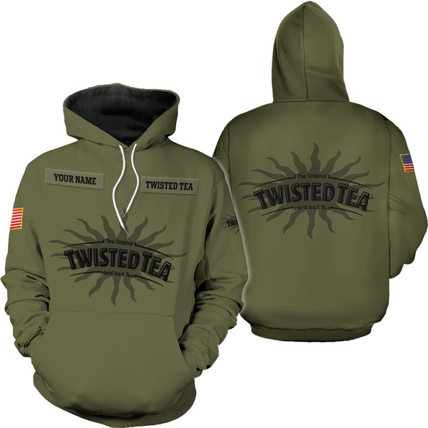 Personalized Military Green Twisted Tea 3D Hoodie All Over Print-image