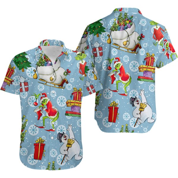 Grin Christmas Hawaiian Shirt, Christmas Aloha Shirt-image