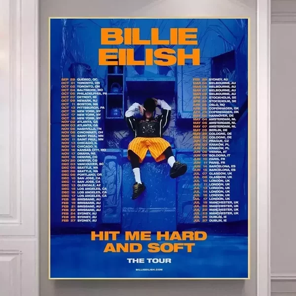 Billie Eilish Hit Me Hard And Soft World Tour Dates Poster-image
