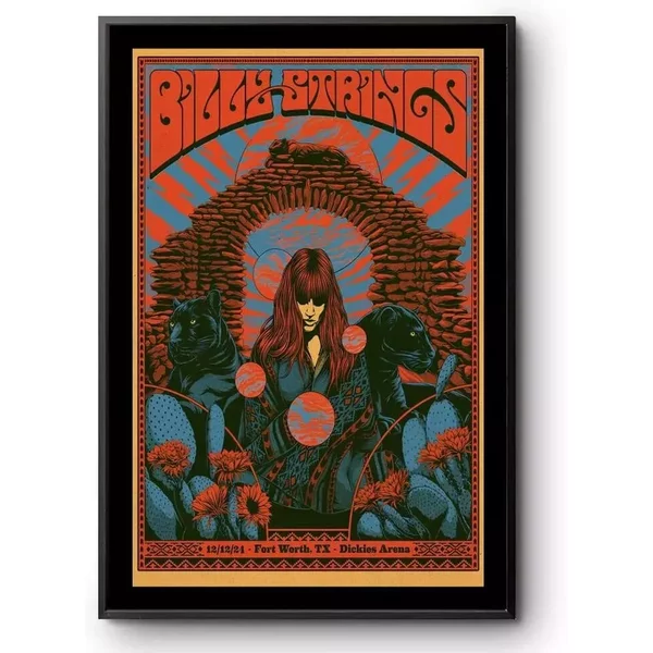 Billy Strings Tour Dec 12 2024 Dickies Arena Fort Worth, Tx Poster-image