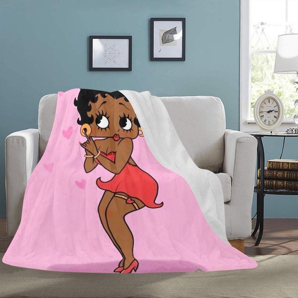 Betty Boop Afro American Blanket Fleece Home Decoration Travelling Gifts For Her-image