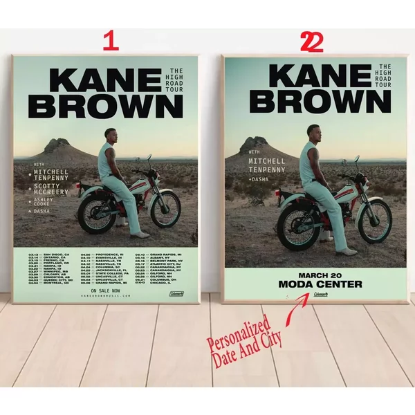 Custom Kane Brown The High Road 2025 Tour Poster-image