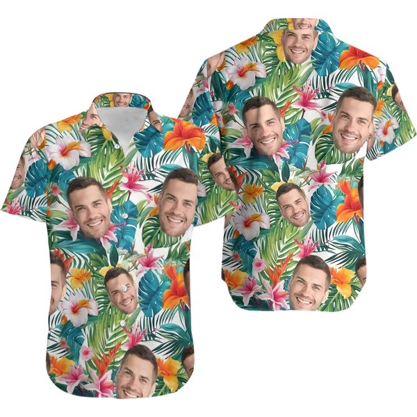 Custom Face Hawaiian Shirt, Personalized Photo Hawaii Shirt-image