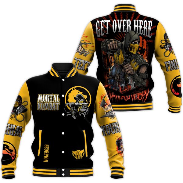 Mortal Kombat Get Over Here Customized Baseball Jacket-image
