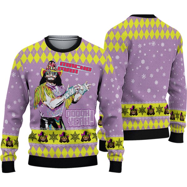 Macho Man Ugly Christmas Sweater, Macho Man Randy Savage Sweatshirt-image