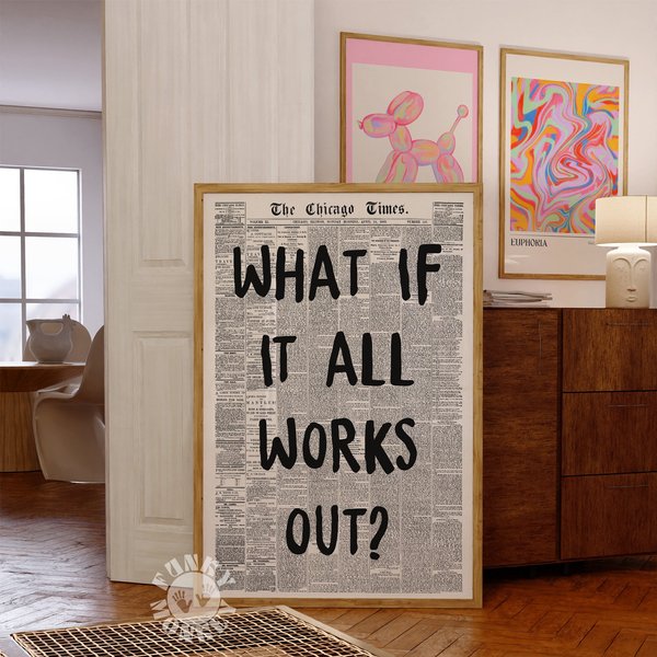 What If It All Works Out Retro Newspaper Print-image